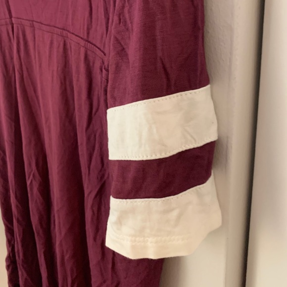 Maroon and White Varsity Stripe Soft T-Shirt - Picture 6 of 8